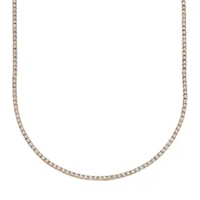 14K Rose Gold Diamond Small Tennis Necklace