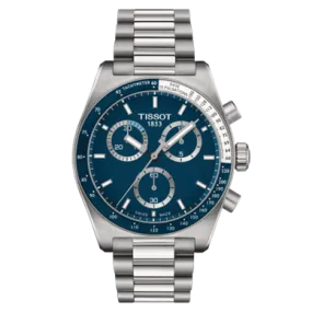 40mm T-Sport PR516 Chronograph Blue Dial Watch in Stainless Steel