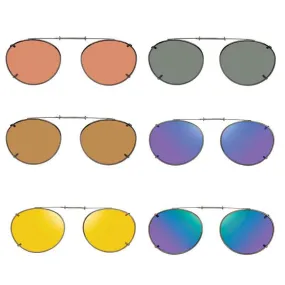 6 Oval, Shade Control,  Polarized Clip On Sunglasses