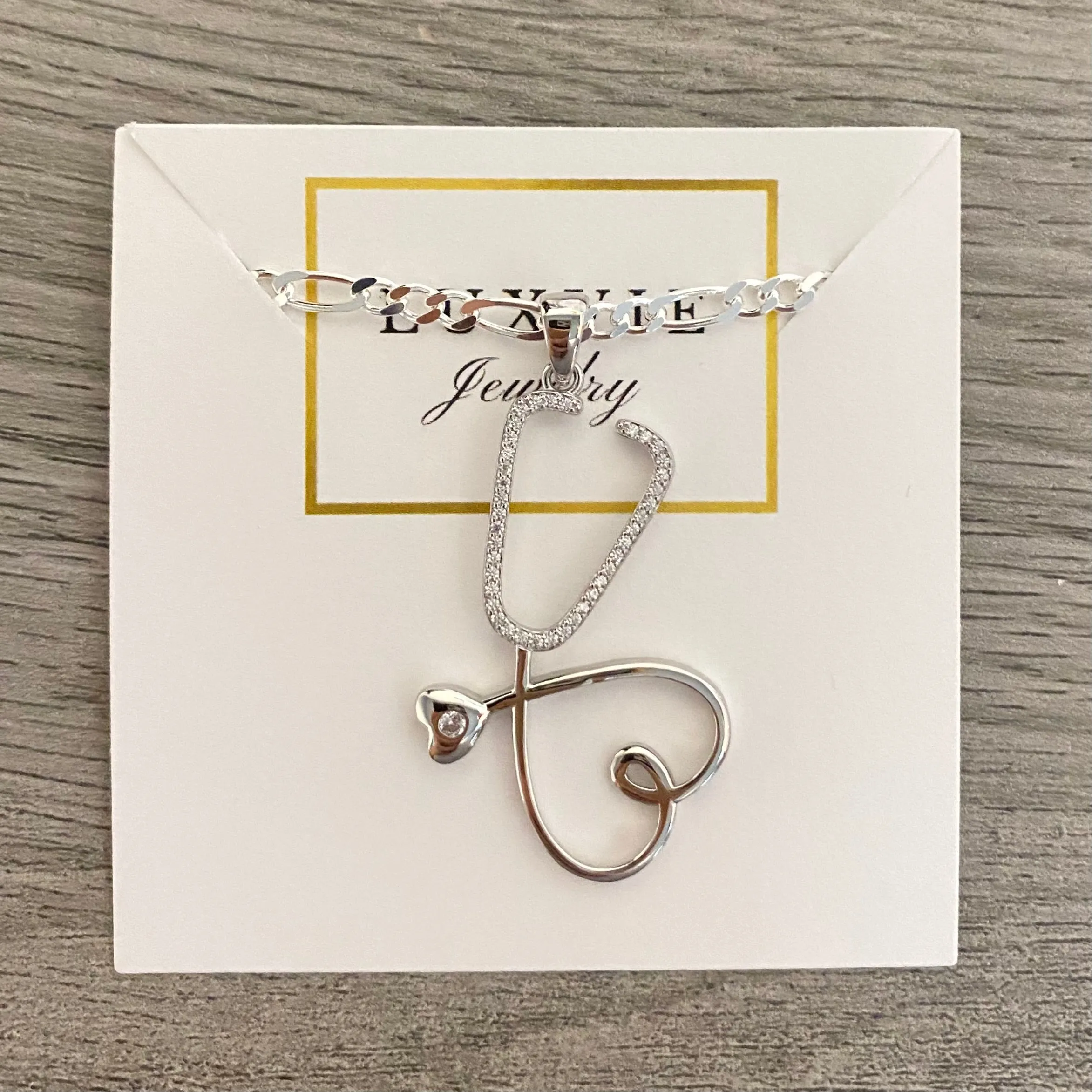 925 Silver Stethoscope Necklace