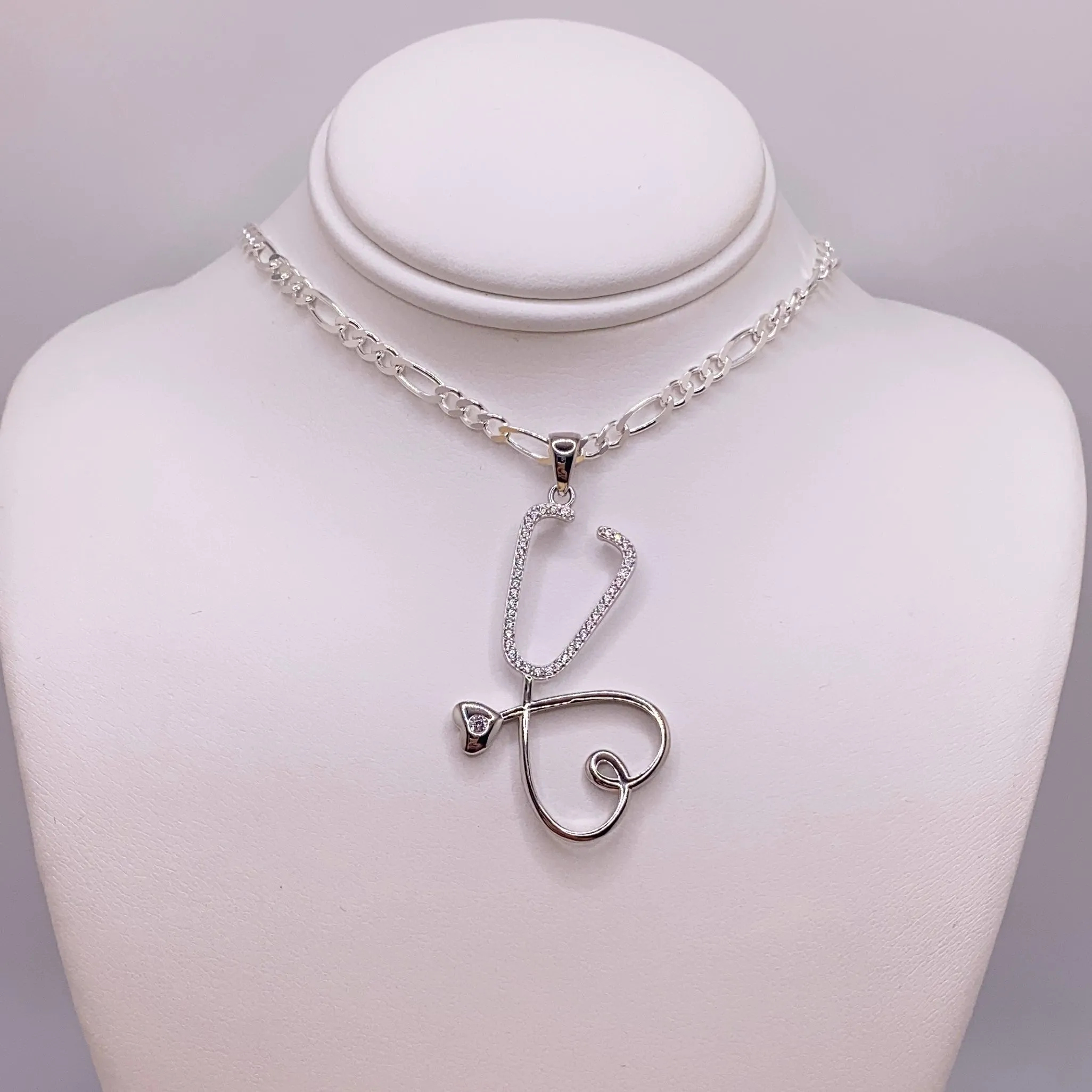 925 Silver Stethoscope Necklace
