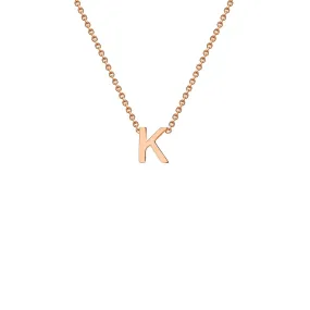 9ct Rose Gold 'K' Initial Adjustable Letter Necklace 38/43cm