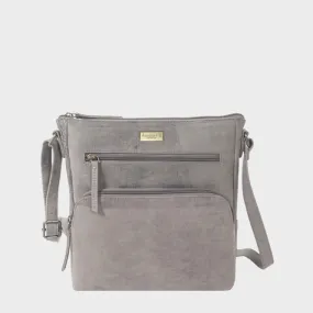 Agatha Distressed Gray Vintage Vegetable Tanned Real Leather Crossbody Bag