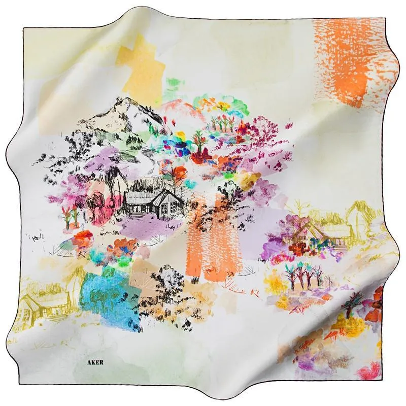 Aker Ryoko Square Silk Scarf