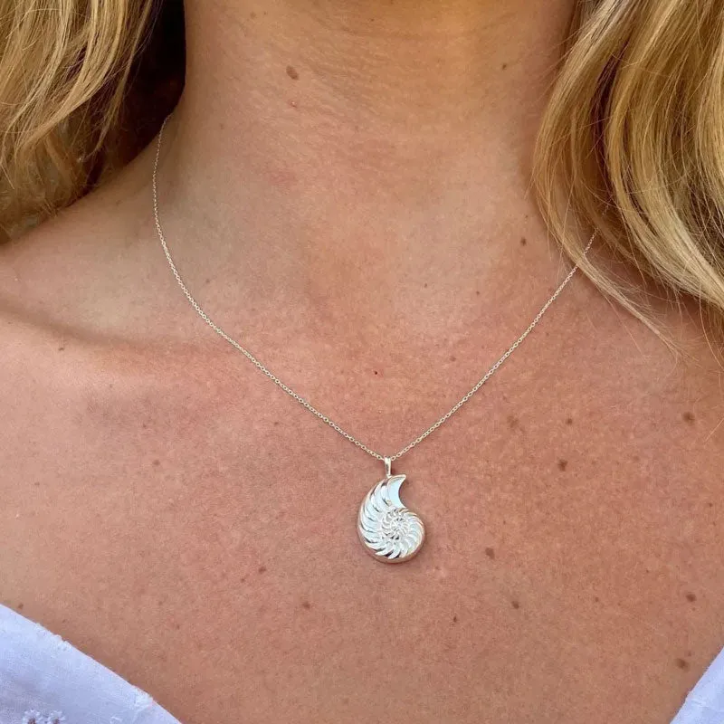 Ammonite Silver Necklace