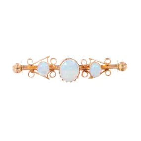 Antique white opal brooch in 15ct gold