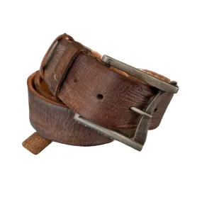 ARICHI Handmade Polished Brown Leather Belt – Genuine Leather for Men and Women, Classic Design with Elegant Buckle