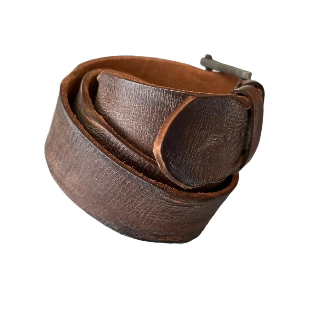 ARICHI Handmade Polished Brown Leather Belt – Genuine Leather for Men and Women, Classic Design with Elegant Buckle