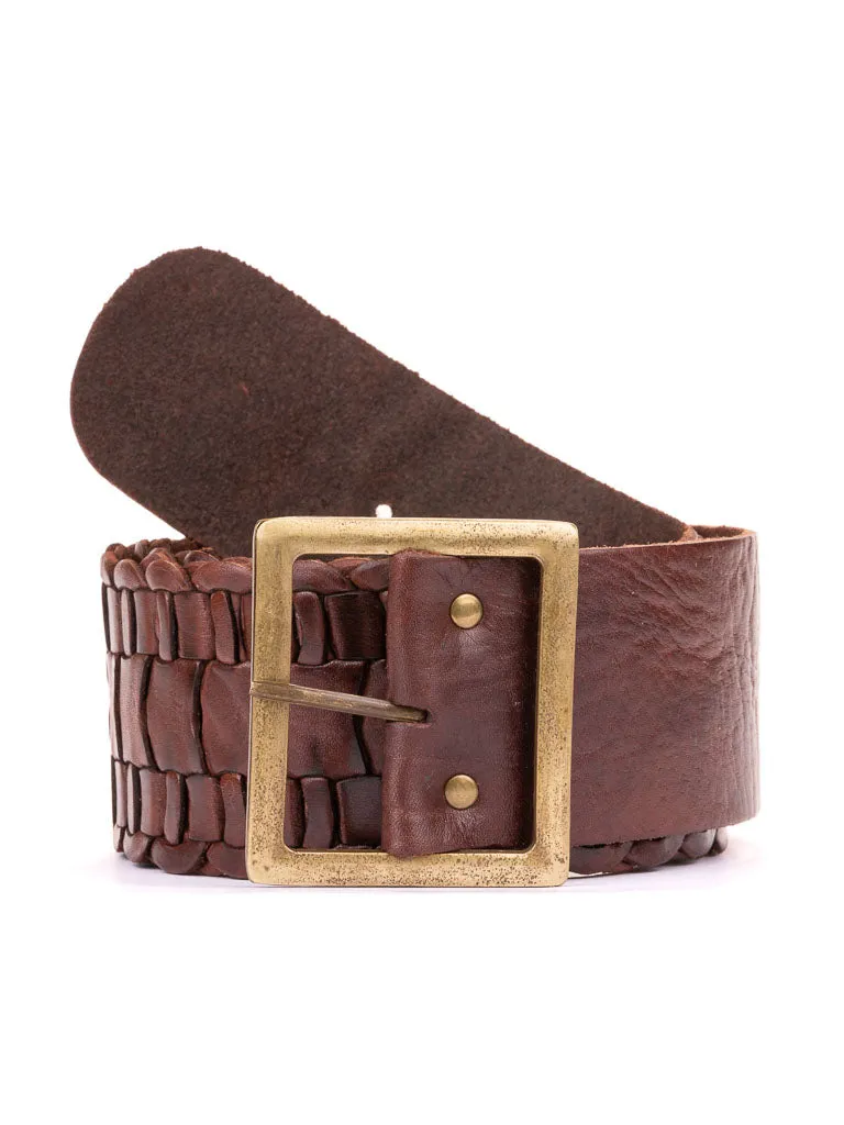 Armadillo wide leather belt