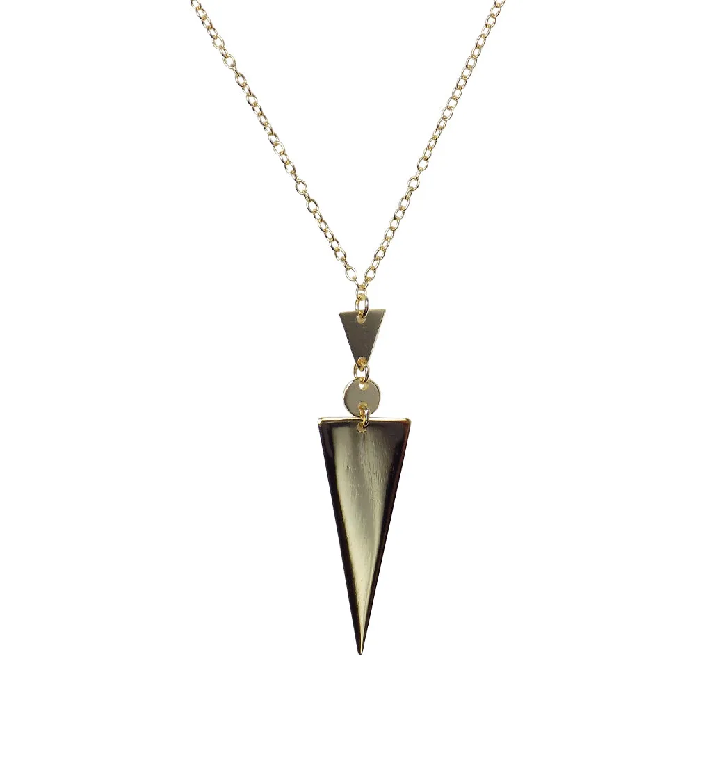 Arrow Lariat Y Pendant Necklace Sterling Silver Triangle Spike