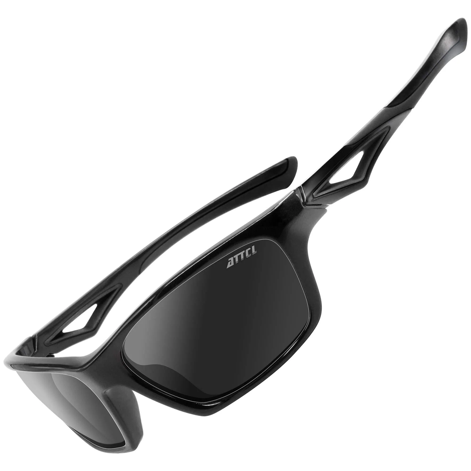 ATTCL TR90 Unbreakable Polarized Sport Kids Sunglasses For Boys Girls Age 3-10 Child All-black/Not Mirrored