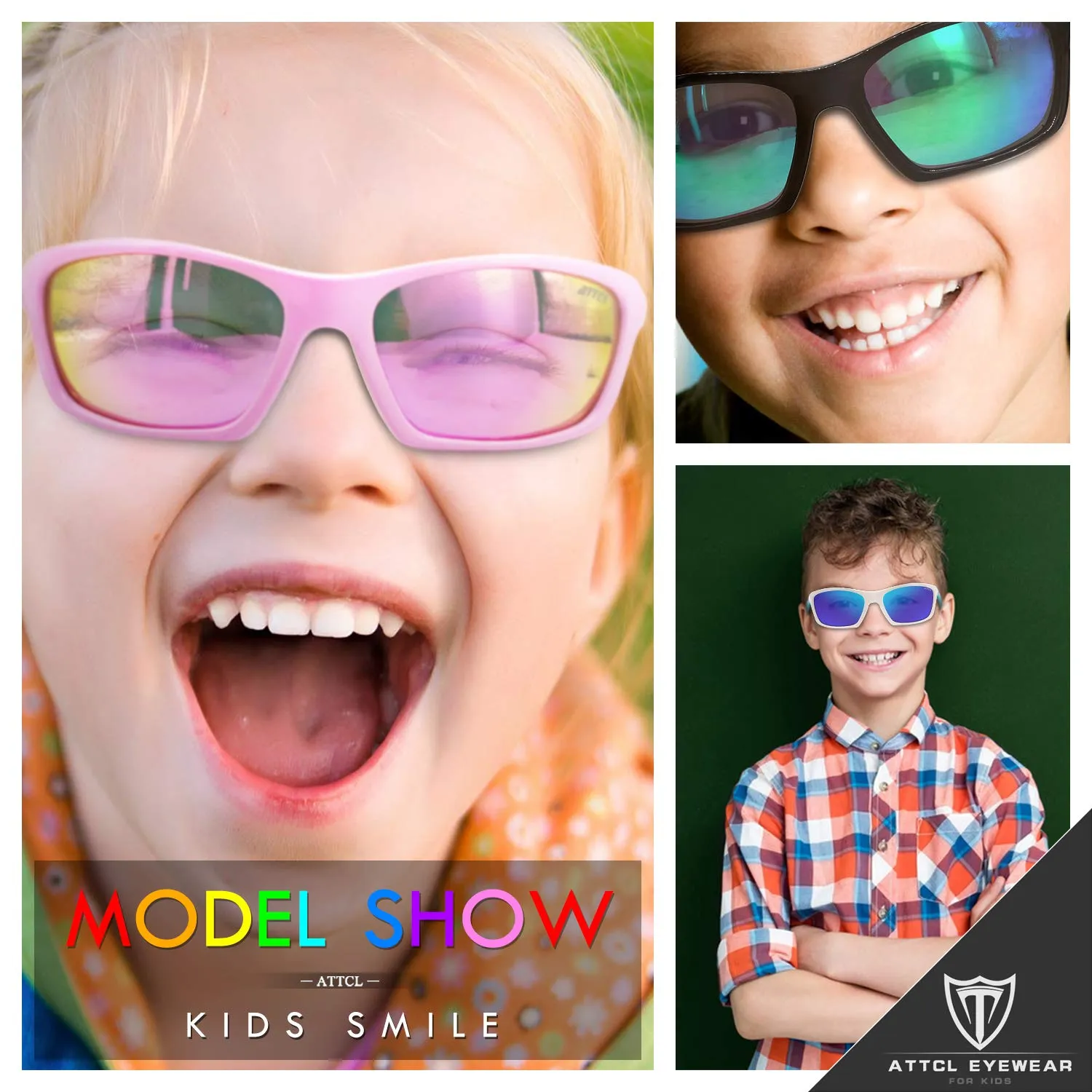 ATTCL TR90 Unbreakable Polarized Sport Kids Sunglasses For Boys Girls Age 3-10 Child All-black/Not Mirrored