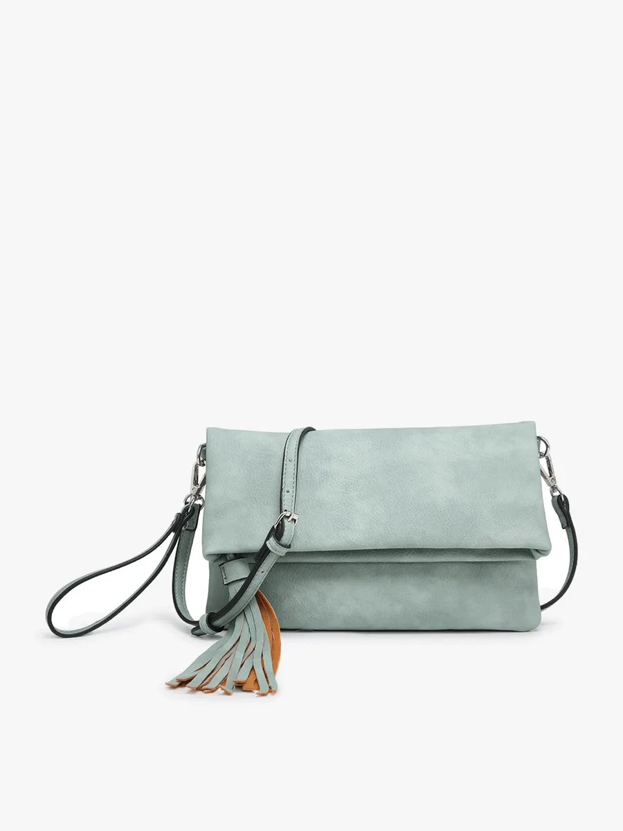 Austin Flapover Tassel Crossbody Clutch