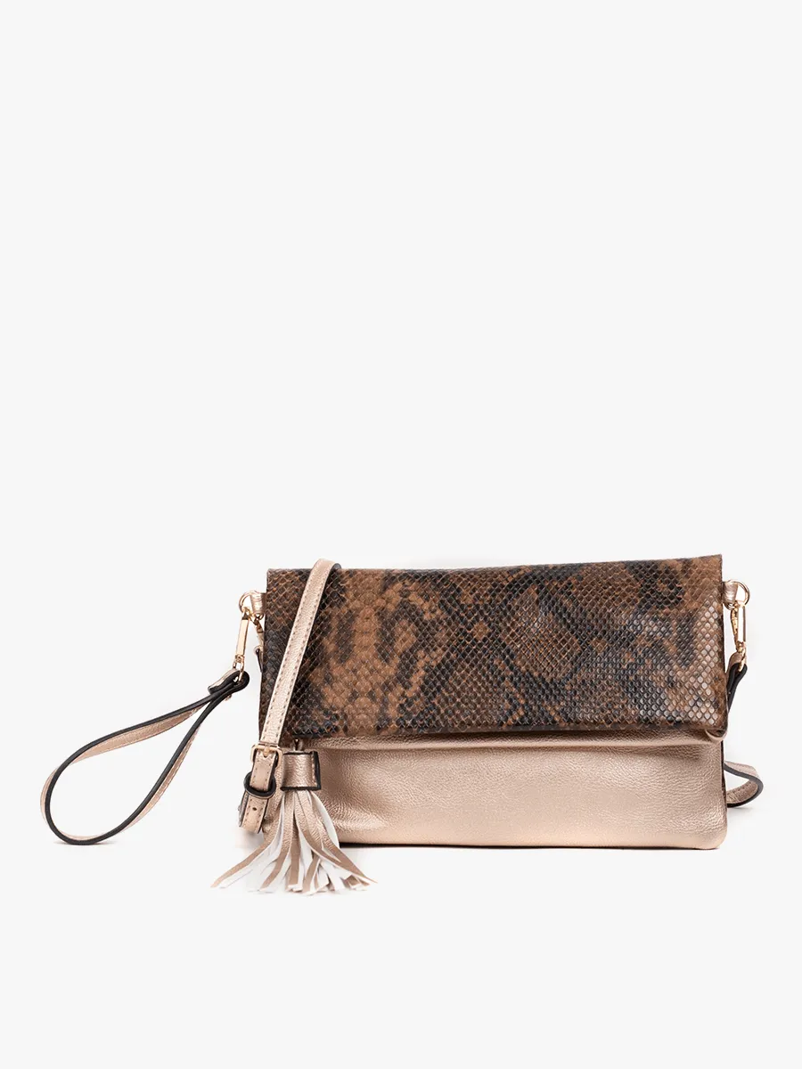 Austin Flapover Tassel Crossbody Clutch