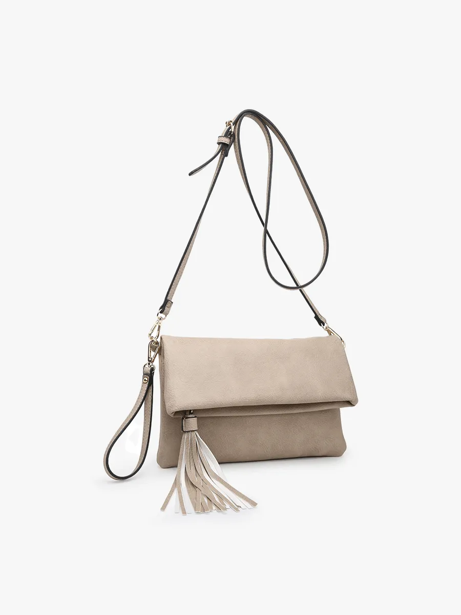 Austin Flapover Tassel Crossbody Clutch