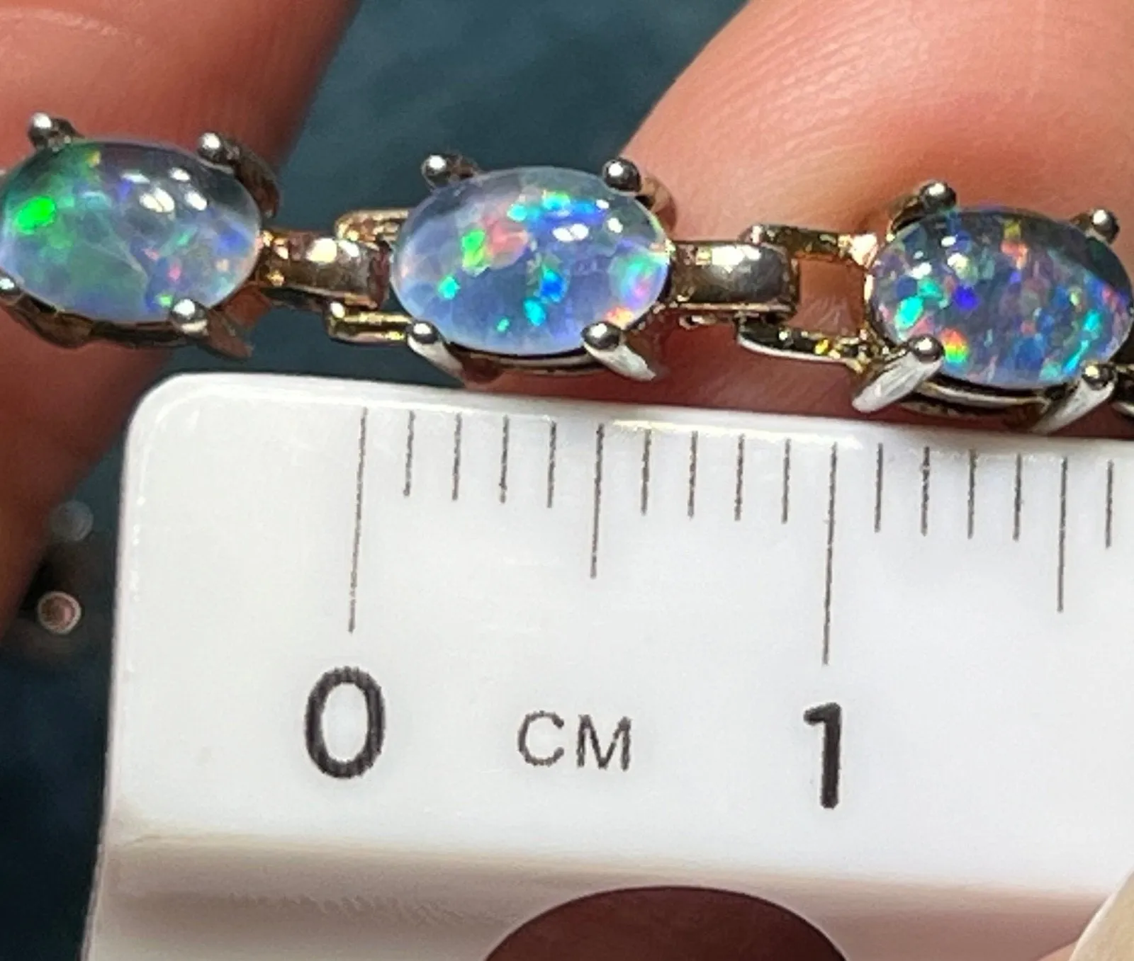 Australian Black Opal Triplet Bracelet in 925.  **VIDEO"