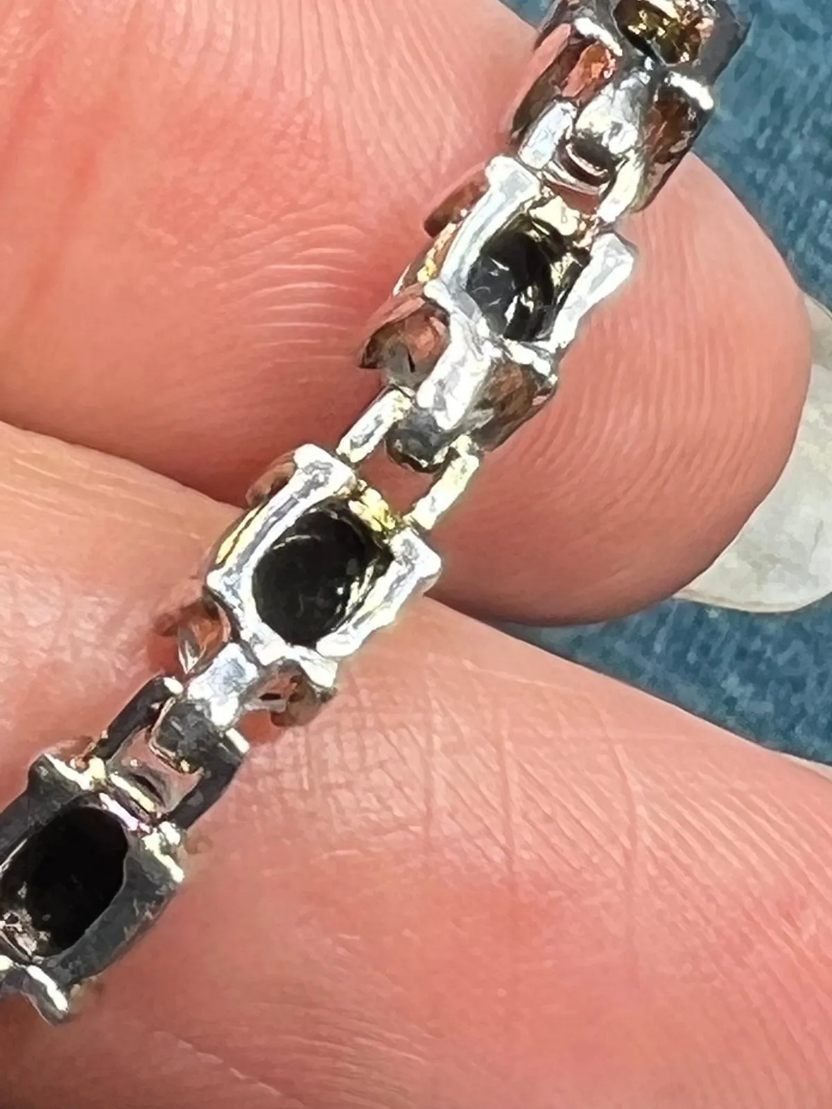 Australian Black Opal Triplet Bracelet in 925.  **VIDEO"