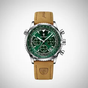Balthazar Slim Leather Strap Chronograph Wrist Watch