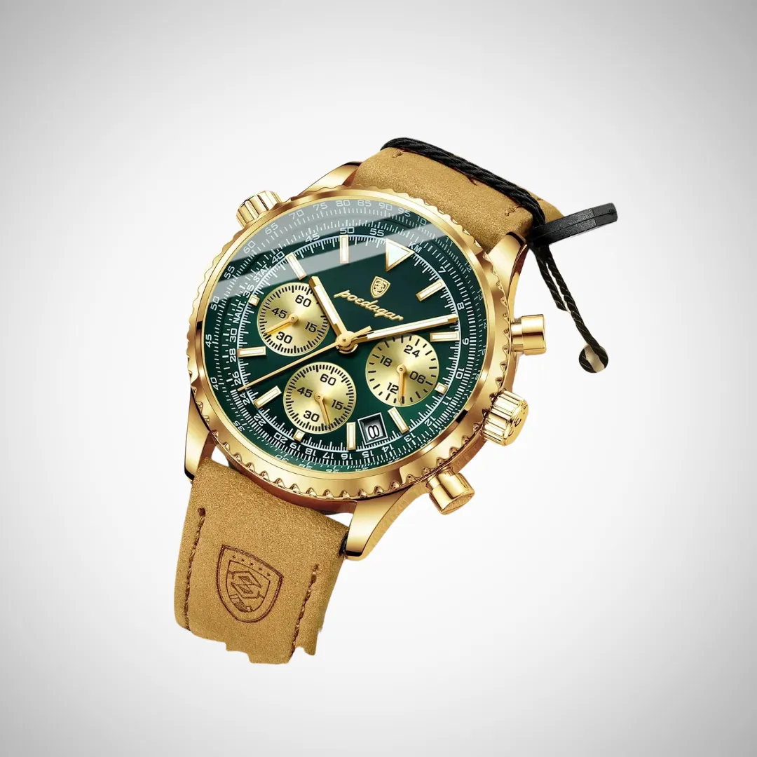 Balthazar Slim Leather Strap Chronograph Wrist Watch