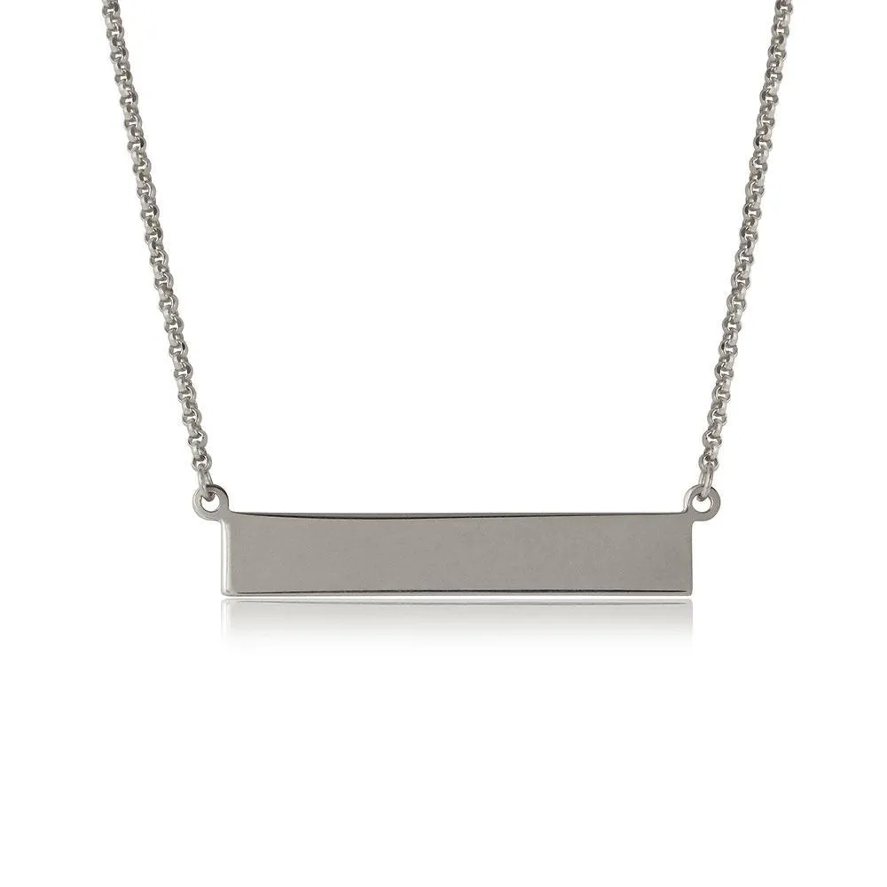 Bar Necklace (Rhodium Plated)