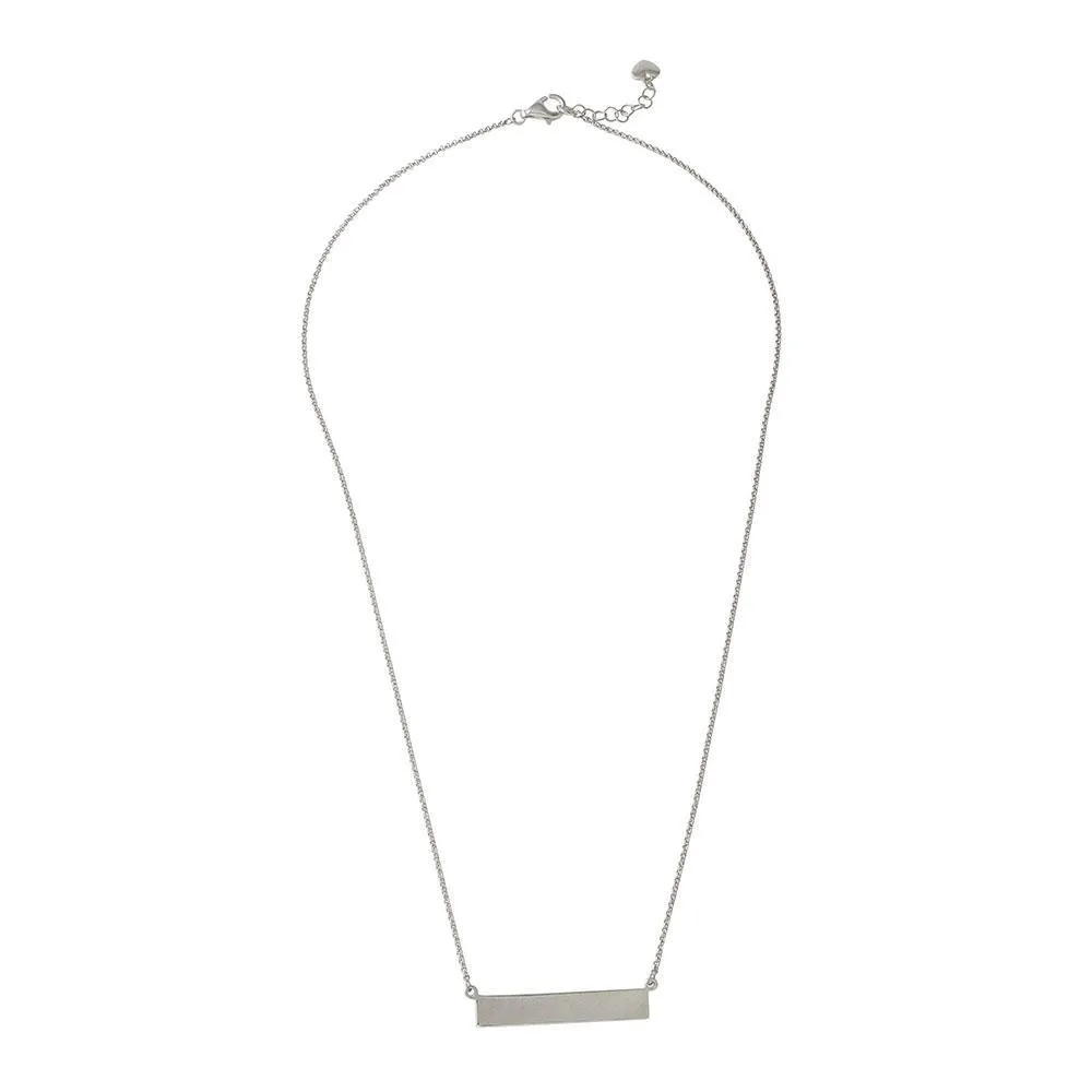 Bar Necklace (Rhodium Plated)