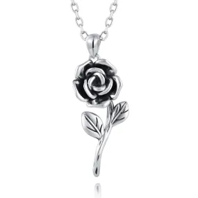 BEILIN 925 Sterling Silver Rose Flower Necklace Ring Jewelry Gift for Women her