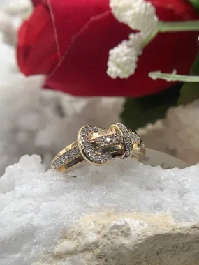 Belt Ring: 14K Yellow Gold Diamond Ring