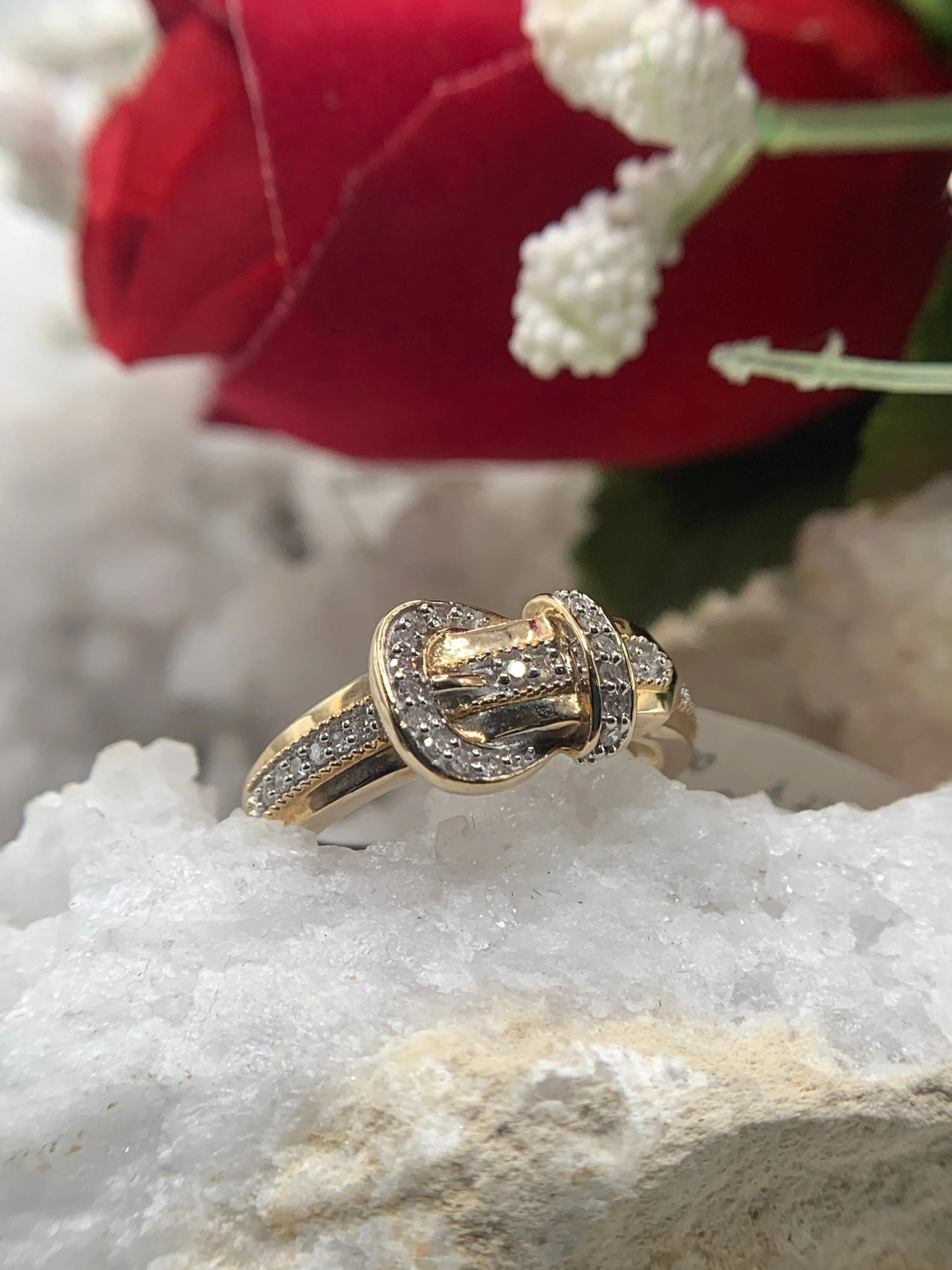 Belt Ring: 14K Yellow Gold Diamond Ring