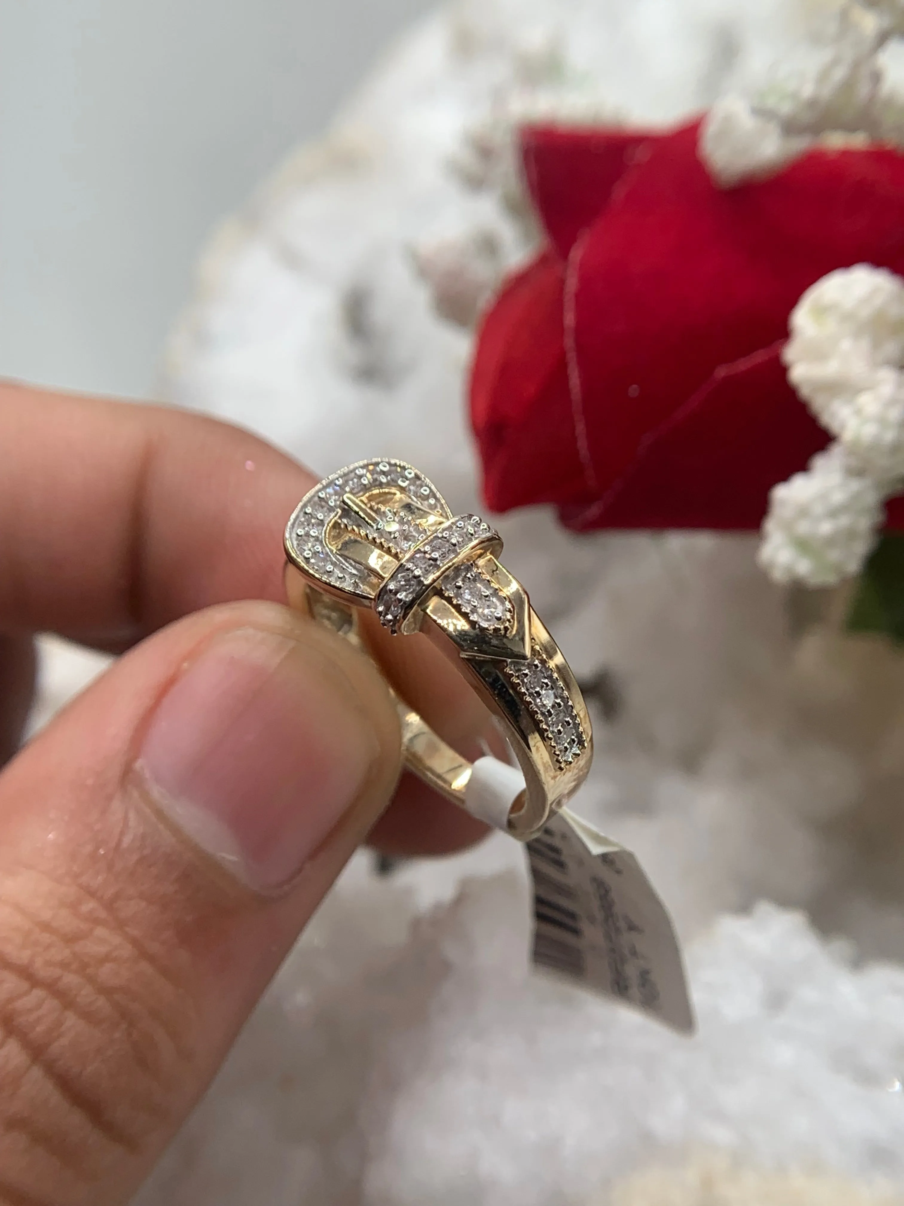 Belt Ring: 14K Yellow Gold Diamond Ring