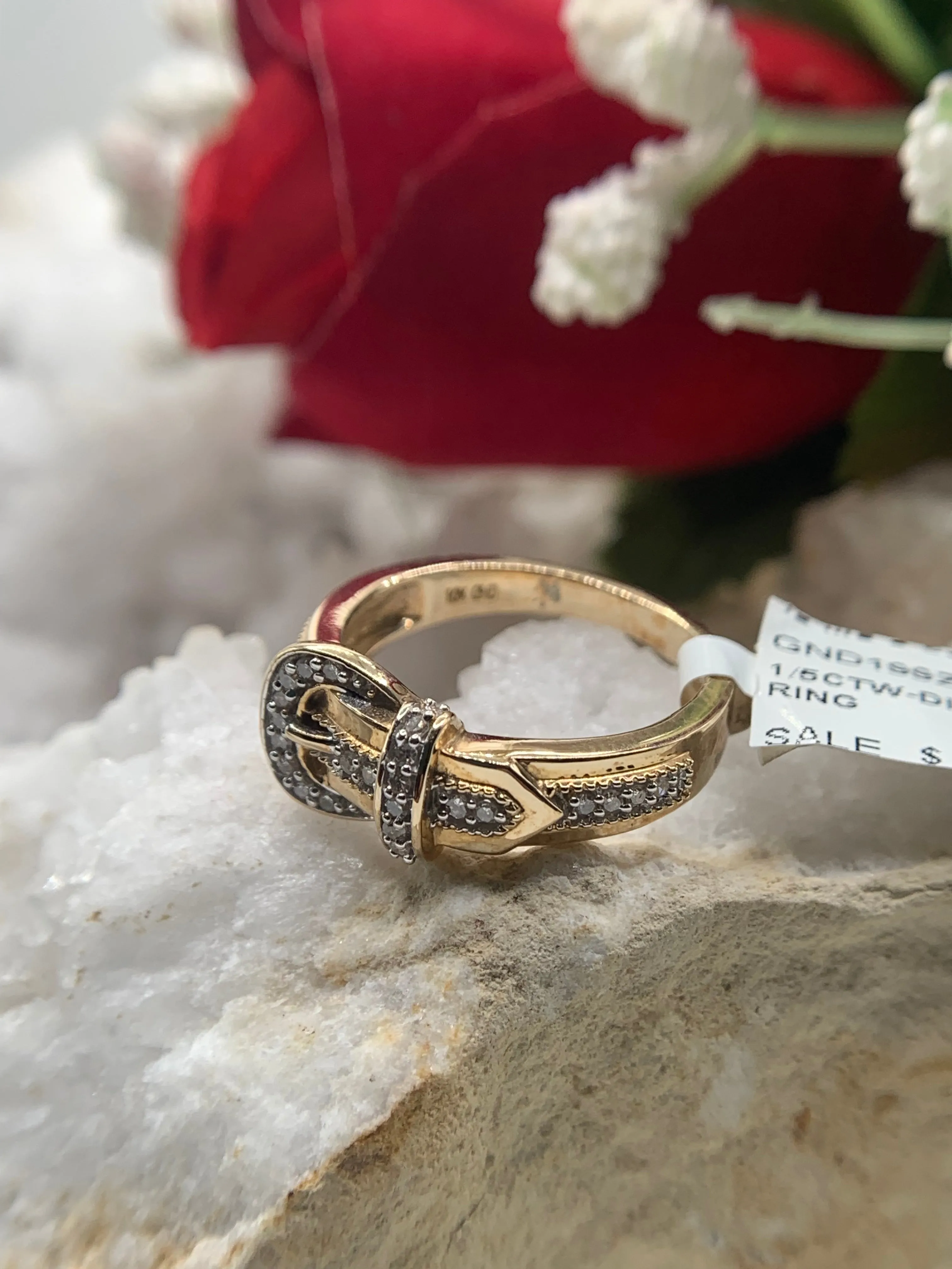 Belt Ring: 14K Yellow Gold Diamond Ring