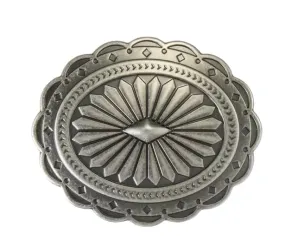 Blazin Roxx Ladies Antique Silver Diamond Sunburst Oval Belt Buckle