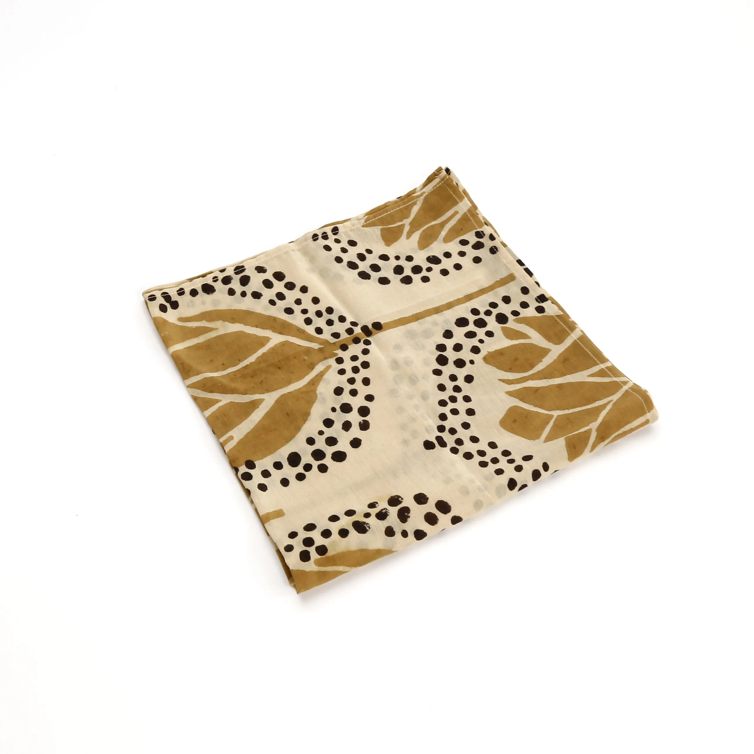 Block Printed Square Bandana / Golden Gal