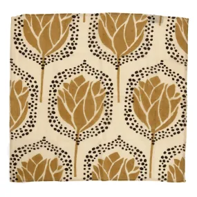 Block Printed Square Bandana / Golden Gal