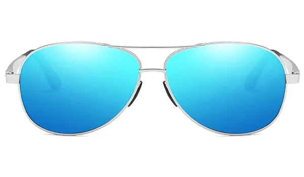 Blue Polarized Pilot Sunglasses for Men - Classy  Stylish Eyewear