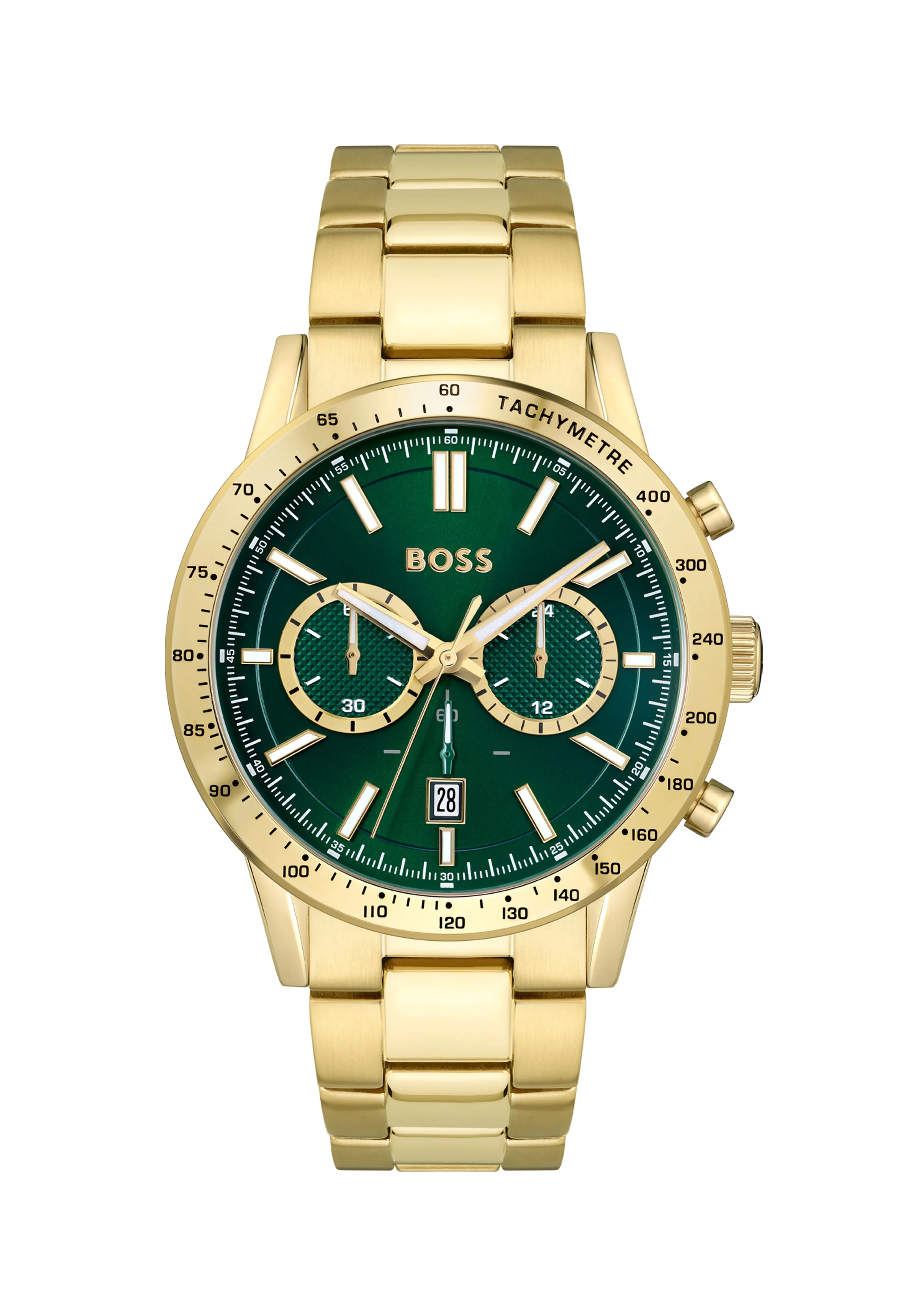BOSS Mens Allure Green Chronograph Dial Bracelet Watch