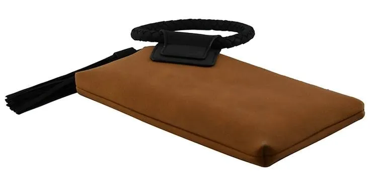 BP204SU Faux Suede Cuff Handle Tassel Wristlet/Clutch