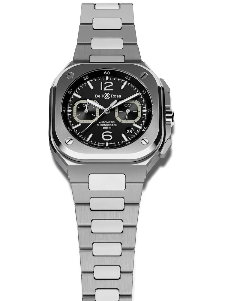 BR Watch BR 5 Chrono Black Steel Bracelet D