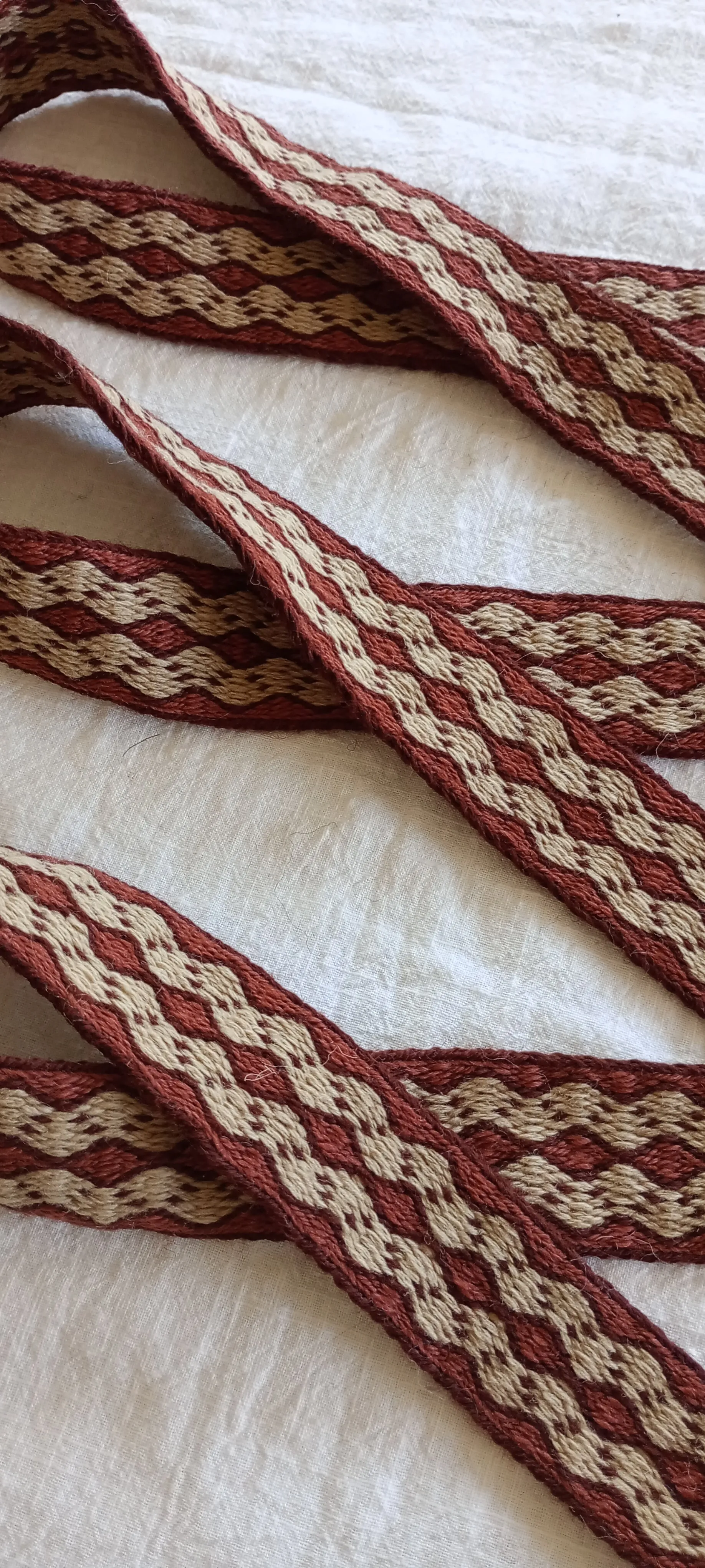 Brown belt with diamond pattern