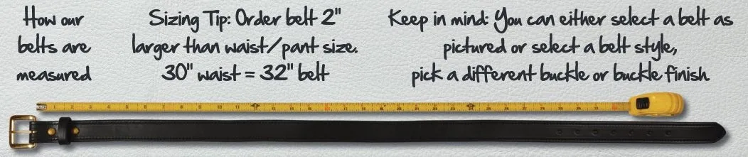 BUFFALO BELT - 1¼" Wide Soft & Supple Leather with Roller Buckle