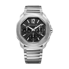 Bulgari Octo Roma Chronograph Watch, 42mm Black Dial, 103471