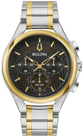 Bulova CURV Two Tone Chronograph Mens Watch 98A301