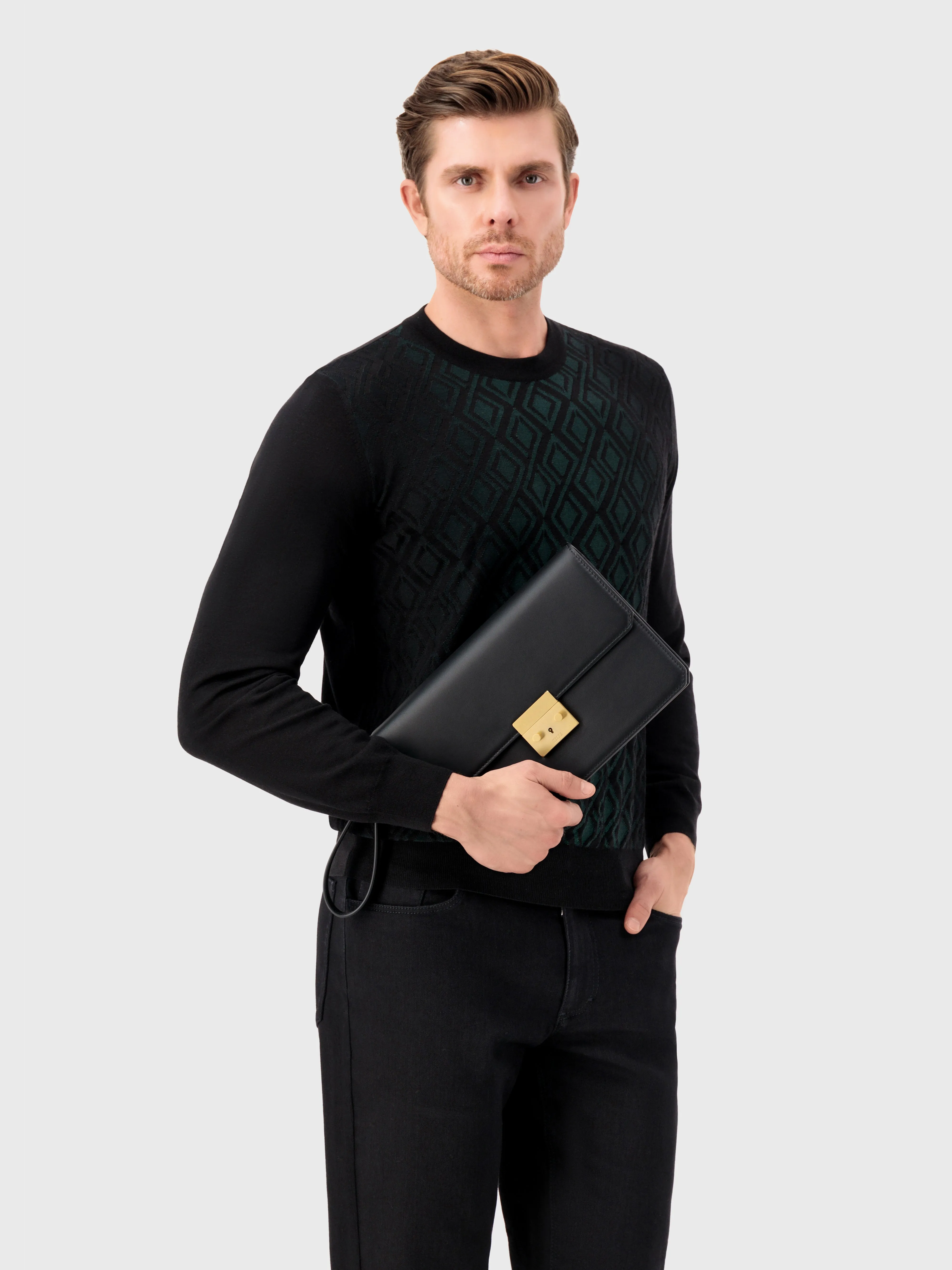 Calfskin Clutch Bag Black