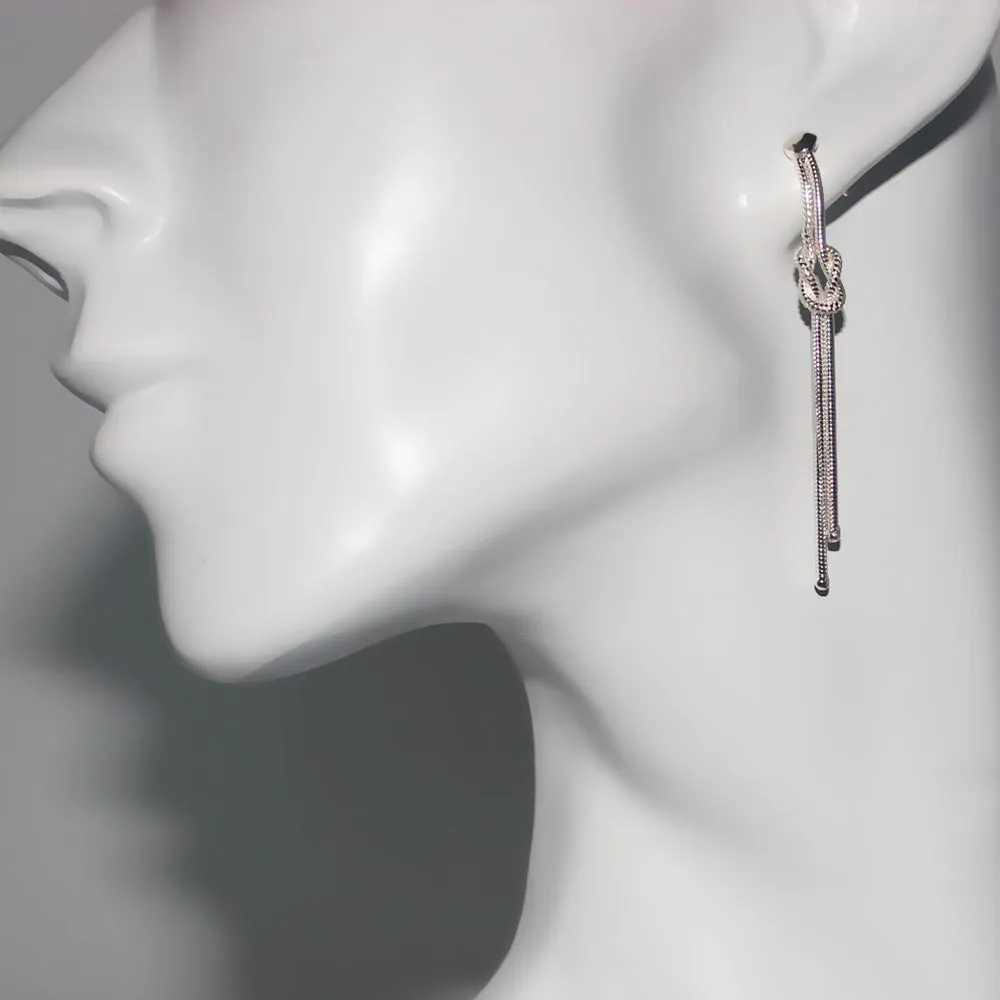 Calli Love Knot Silver Earrings