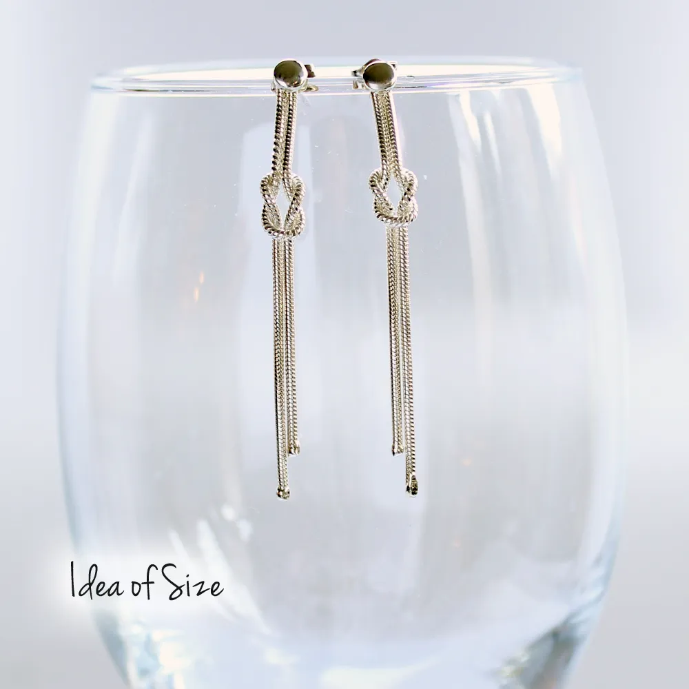 Calli Love Knot Silver Earrings