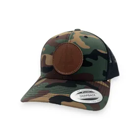 Camo Trident Leather Patch Hat