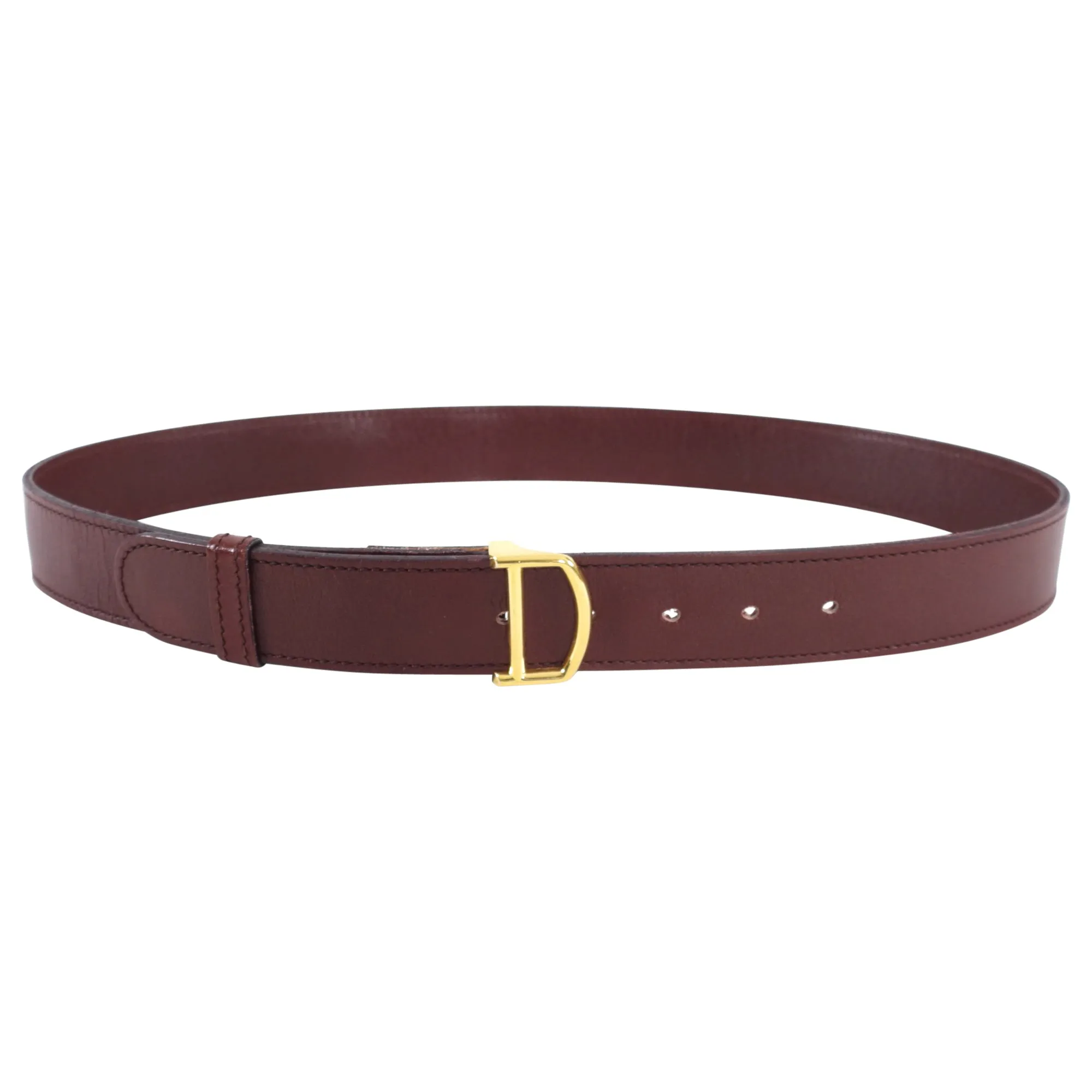 Cartier Les Must de Cartier Vintage Burgundy Leather Belt - 28-31"