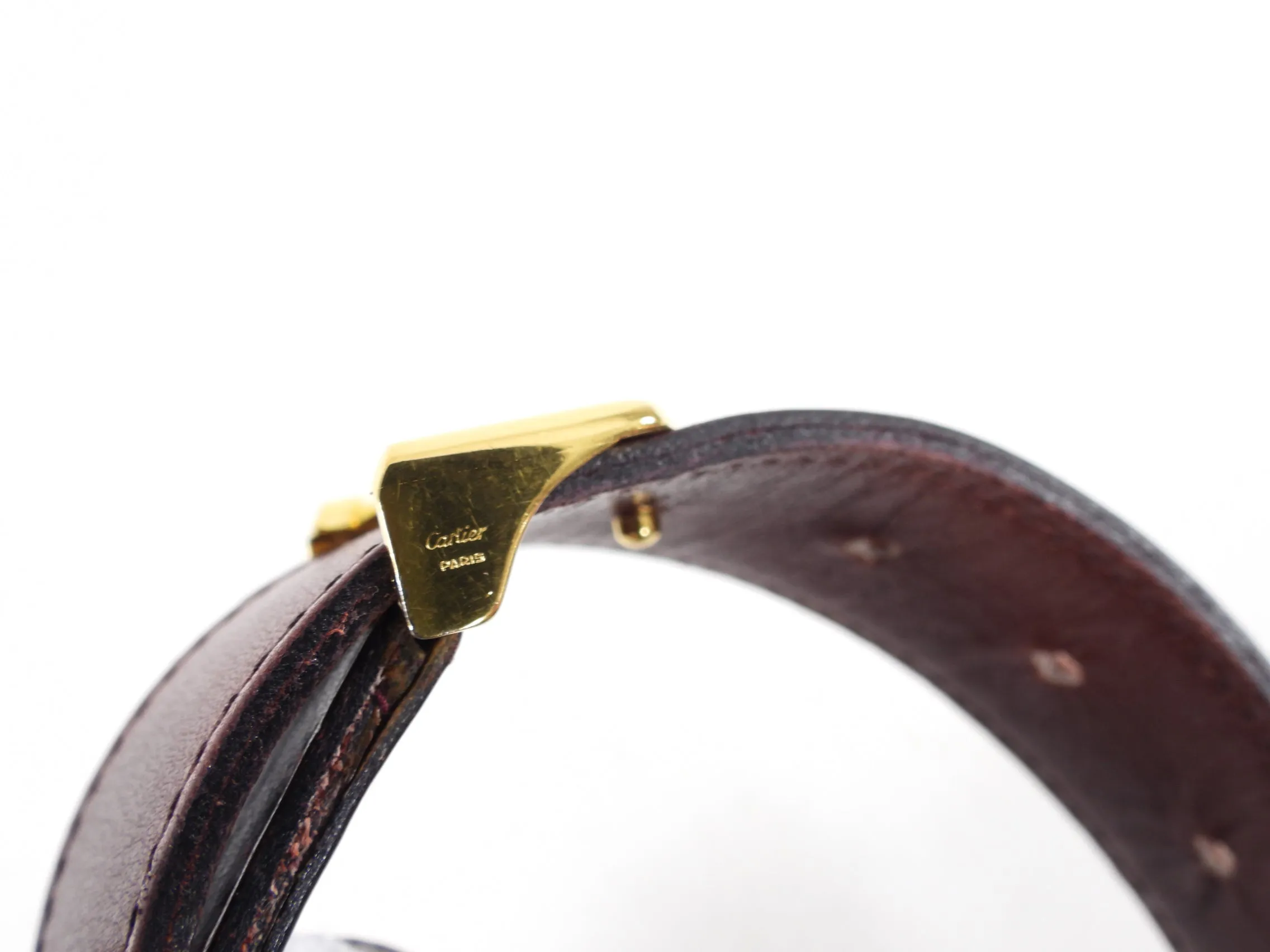 Cartier Les Must de Cartier Vintage Burgundy Leather Belt - 28-31"