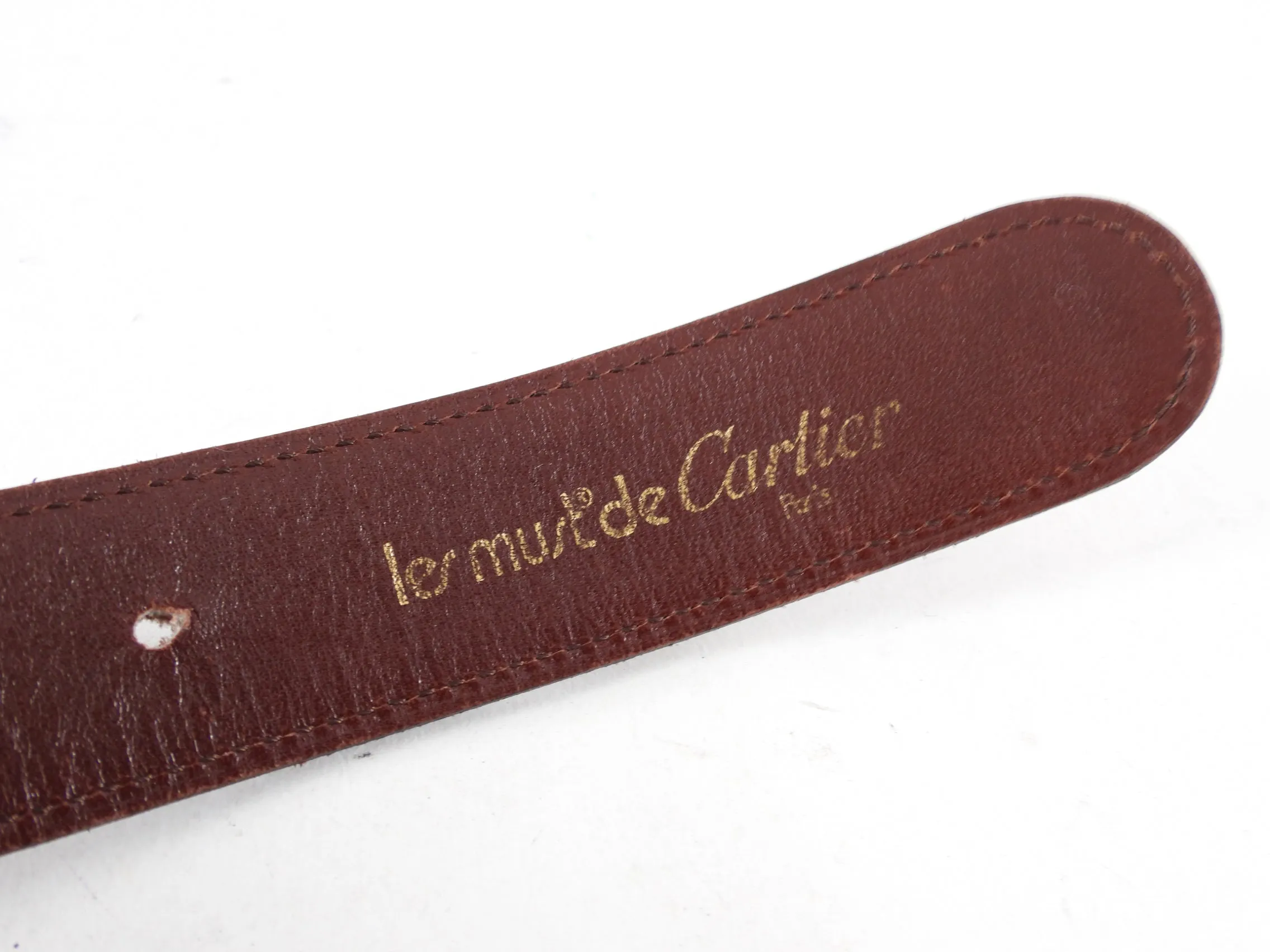 Cartier Les Must de Cartier Vintage Burgundy Leather Belt - 28-31"
