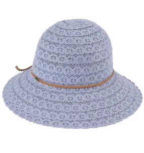 CC Lace Layered Hat Denim Blue As Shown