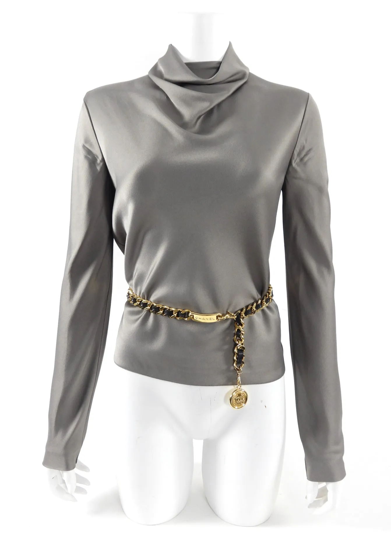 Chanel Vintage 1990’s Single Braided Medallion Chain Belt